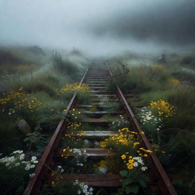 End of the Line - The terminus buffers at a small rural station where the rails finally stop.